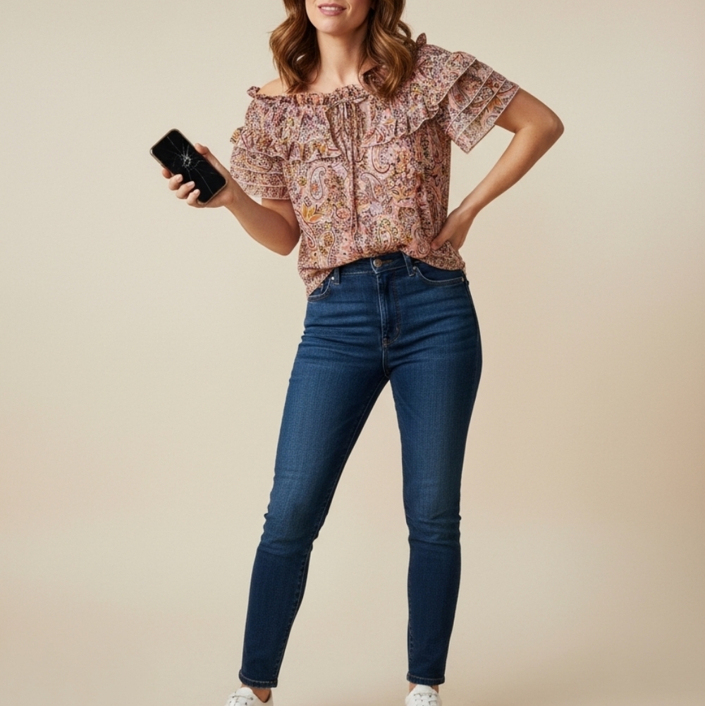 Adorable Ruffel Pasley Blouse - Picture 6 of 8